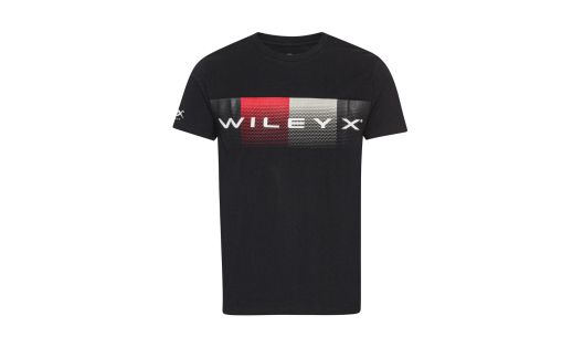 WX Core T-shirt, Sort Bomuld - Prik Mønster m. Wiley X, 