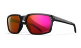 Image of WX SIERRA, Glas: CAPTIVATE™ Rød Spejl, Stel: Blank Sort